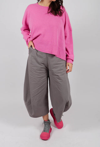 Pull On Balloon Leg Trousers in Dark Grey - 3630104
