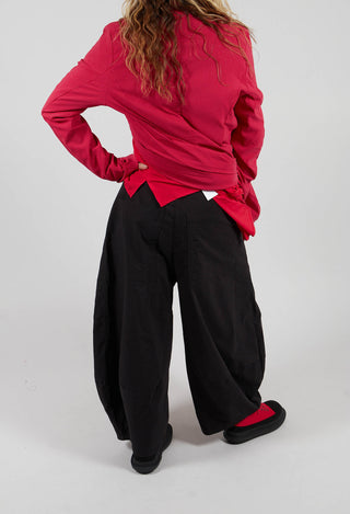 Pull On Balloon Leg Trousers in Black - 3630104