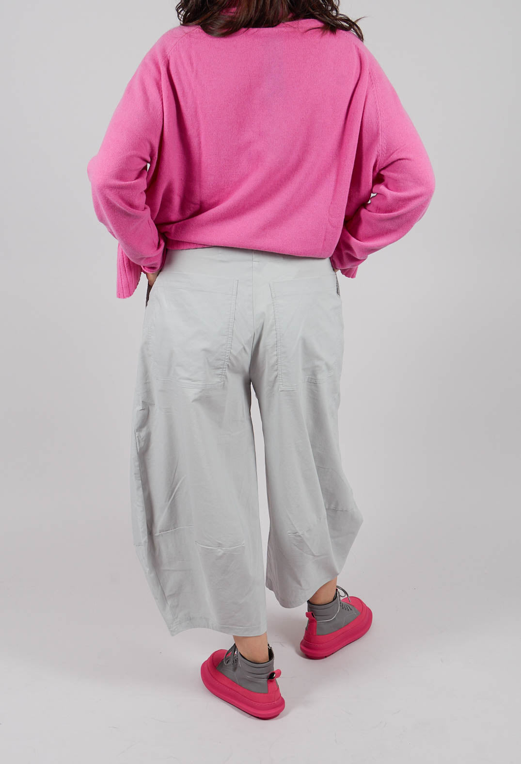 Pull On Balloon Leg Trousers in Light Grey - 3630104