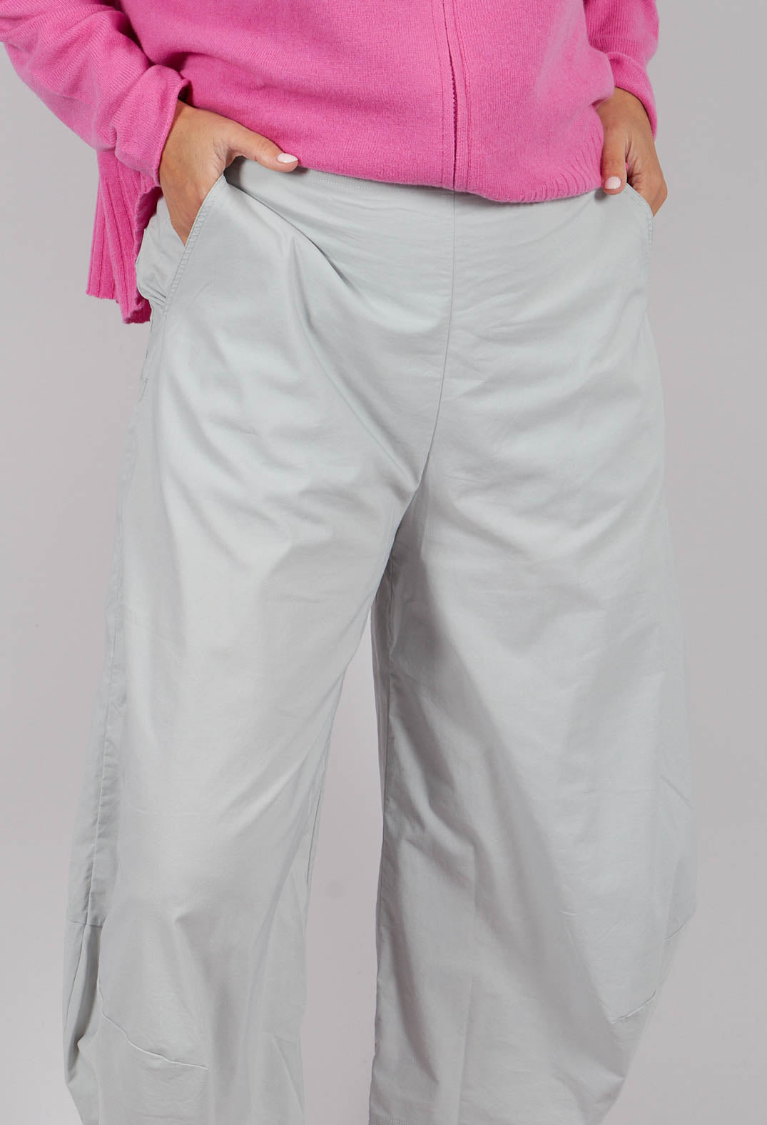Pull On Balloon Leg Trousers in Light Grey - 3630104