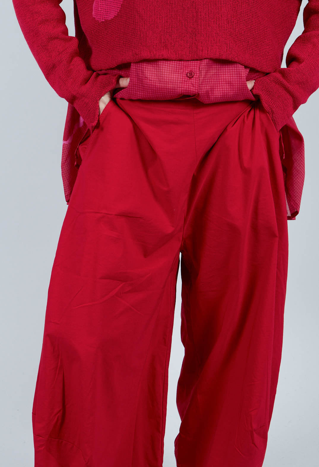 Pull On Balloon Leg Trousers in Rose - 3630104