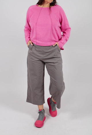 Pull On Straight Leg Trousers in Dark Grey - 3630105