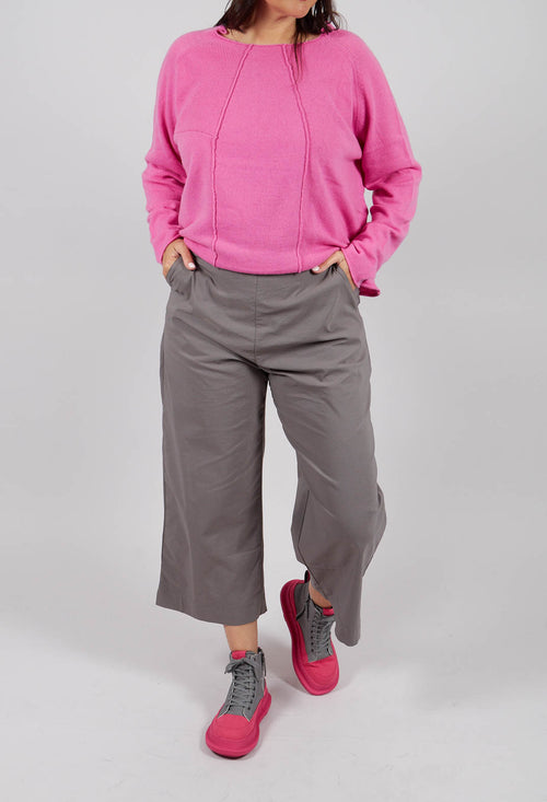 Pull On Straight Leg Trousers in Dark Grey - 3630105