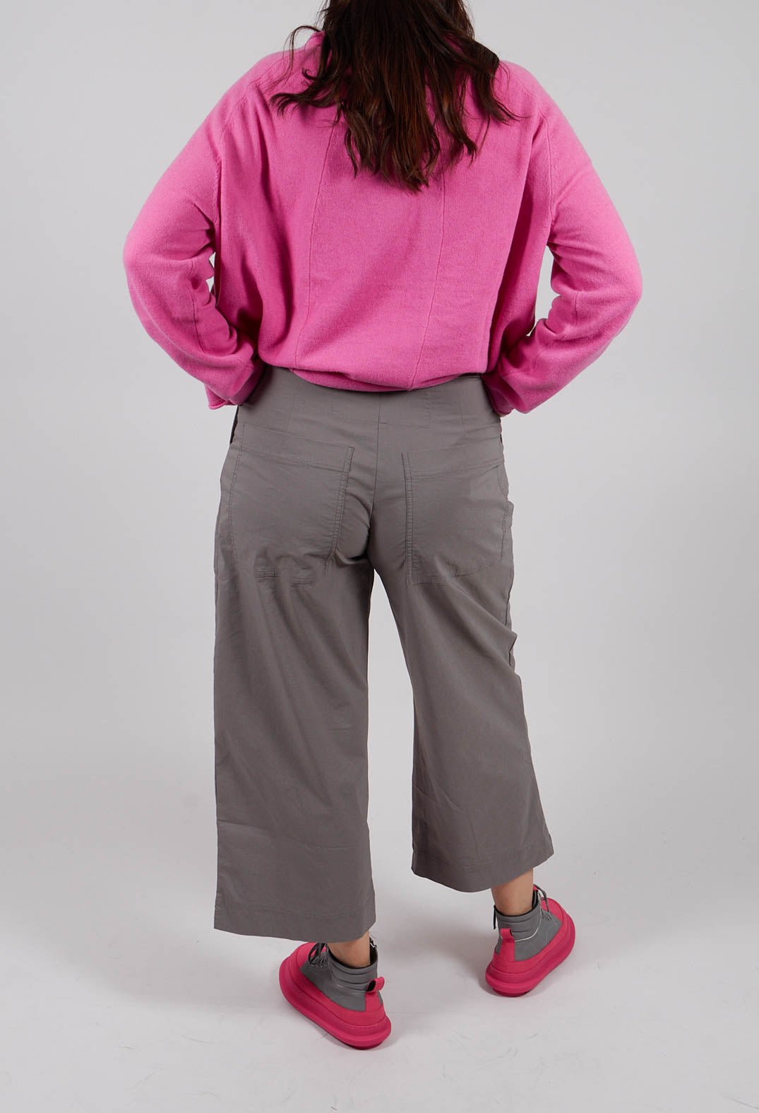 Pull On Straight Leg Trousers in Dark Grey - 3630105