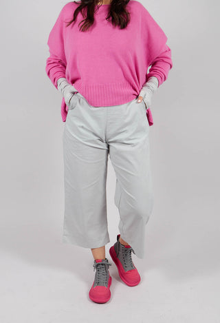 Pull On Straight Leg Trousers in Light Grey - 3630105