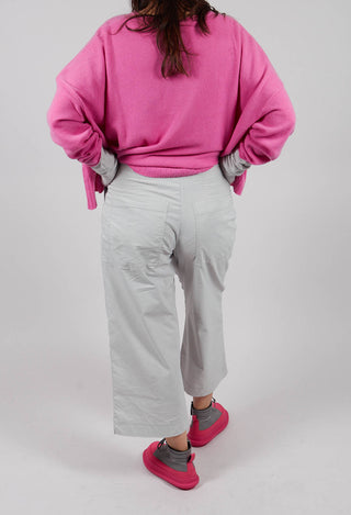 Pull On Straight Leg Trousers in Light Grey - 3630105