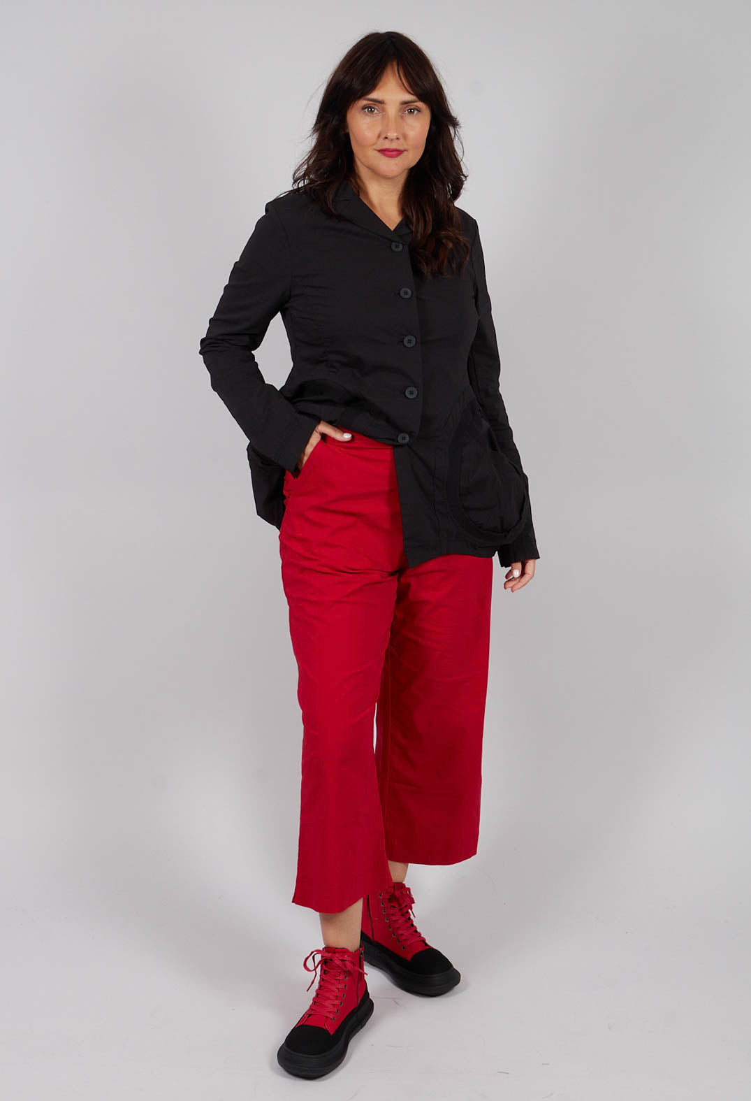 Pull On Straight Leg Trousers in Rose - 3630105