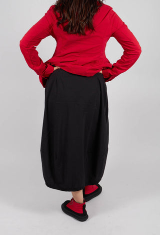 Tulip Skirt with Circular Pockets in Black - 3630308