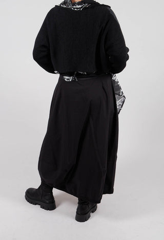 Tulip Skirt with Circular Pockets in Black - 3630308