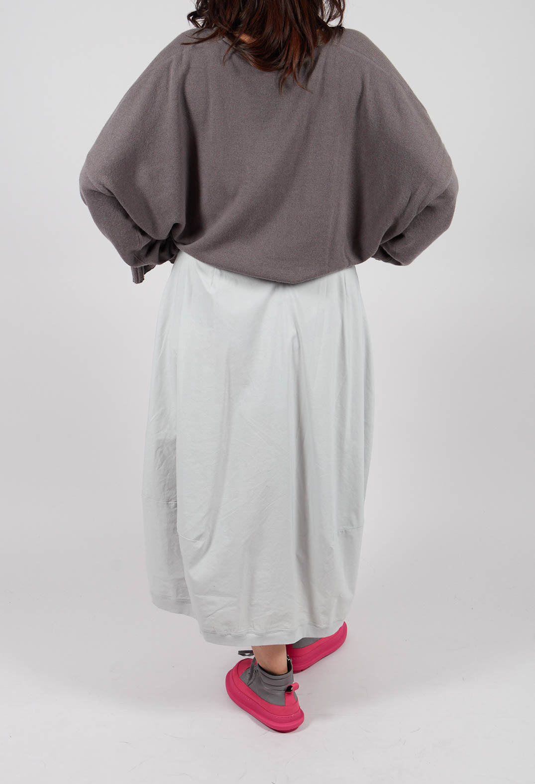 Tulip Skirt with Circular Pockets in Light Grey - 3630308