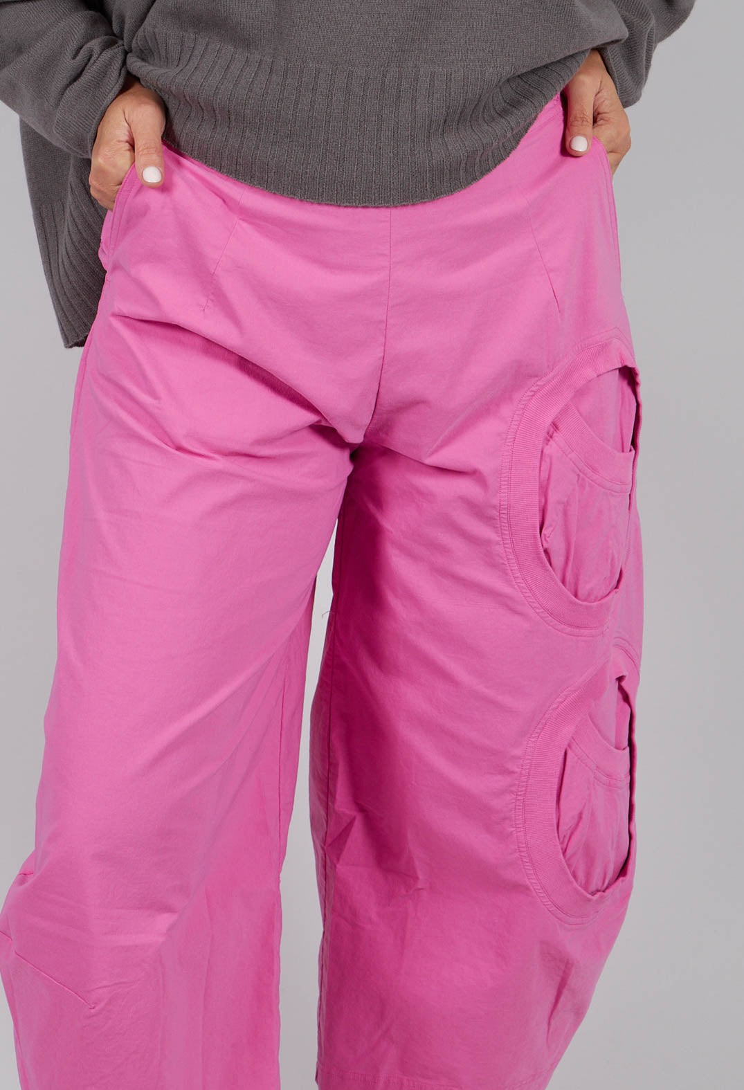 Balloon Leg Trousers with Circular Pocket Detail in Lily - 3630109