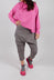 Drop Crotch Trousers with Circular Pocket Detail in Dark Grey - 3630110