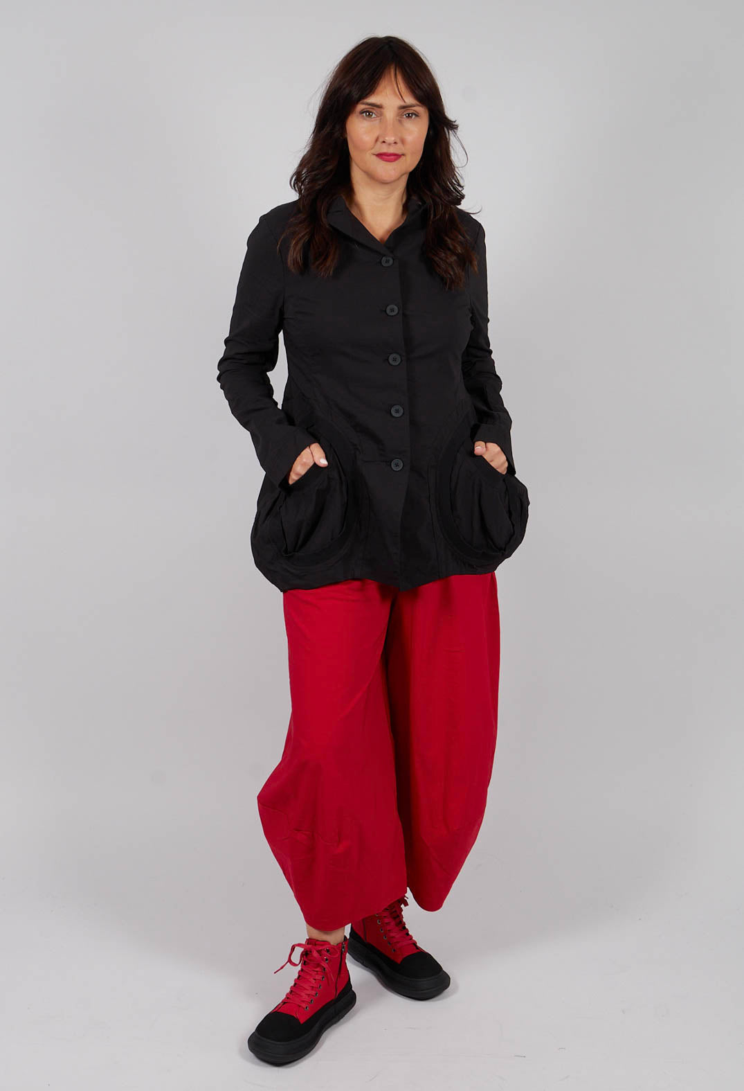 Jacket with Circular Pockets in Black - 3631111