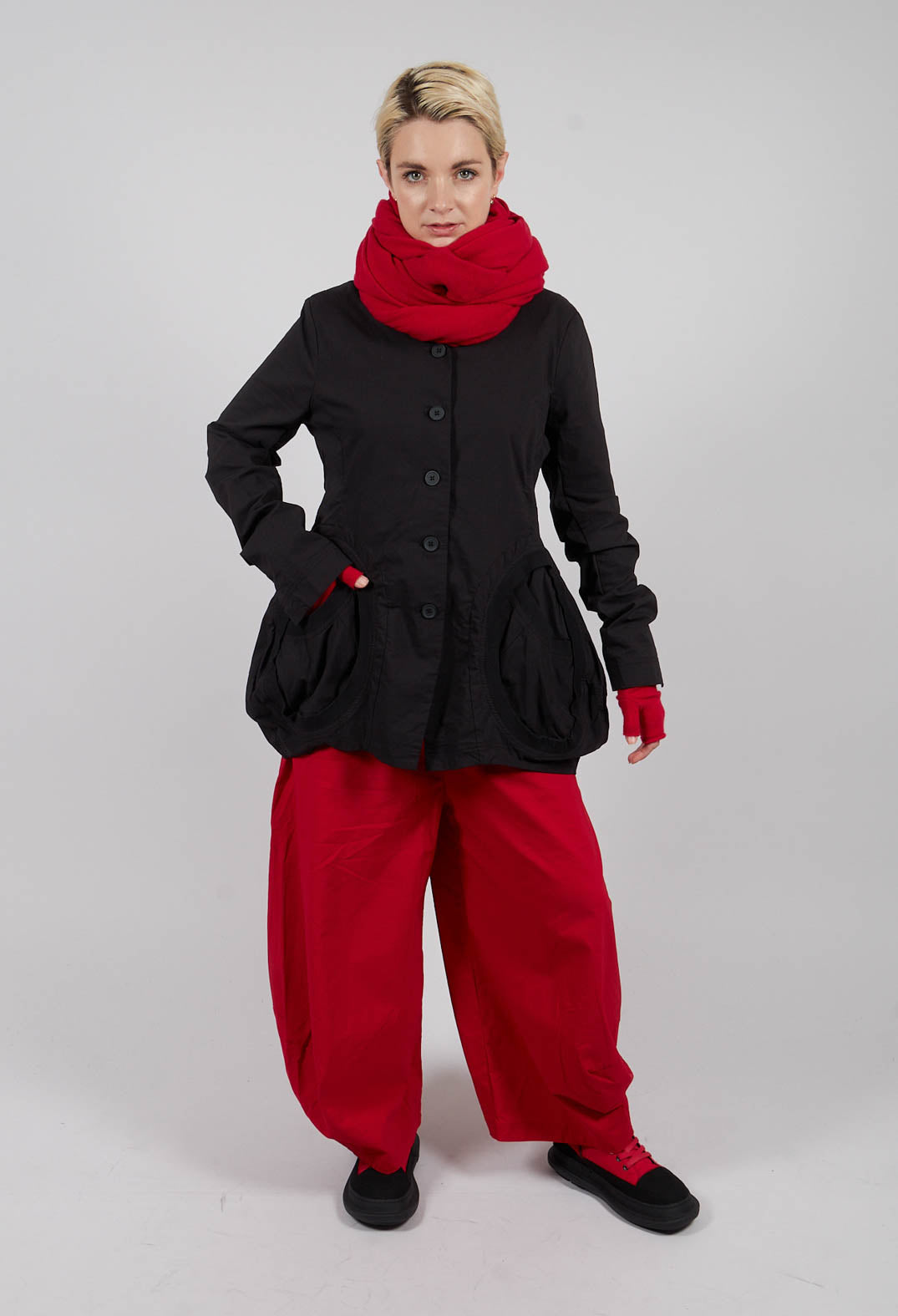 Jacket with Circular Pockets in Black - 3631111