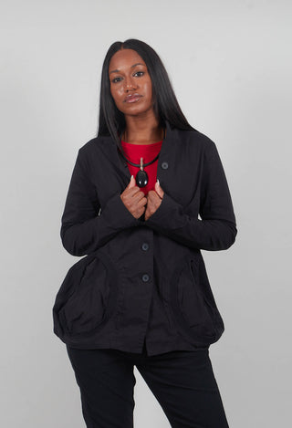 Jacket with Circular Pockets in Black - 3631111