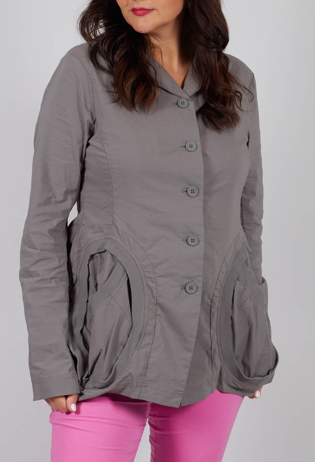 Jacket with Circular Pockets in Dark Grey - 3631111