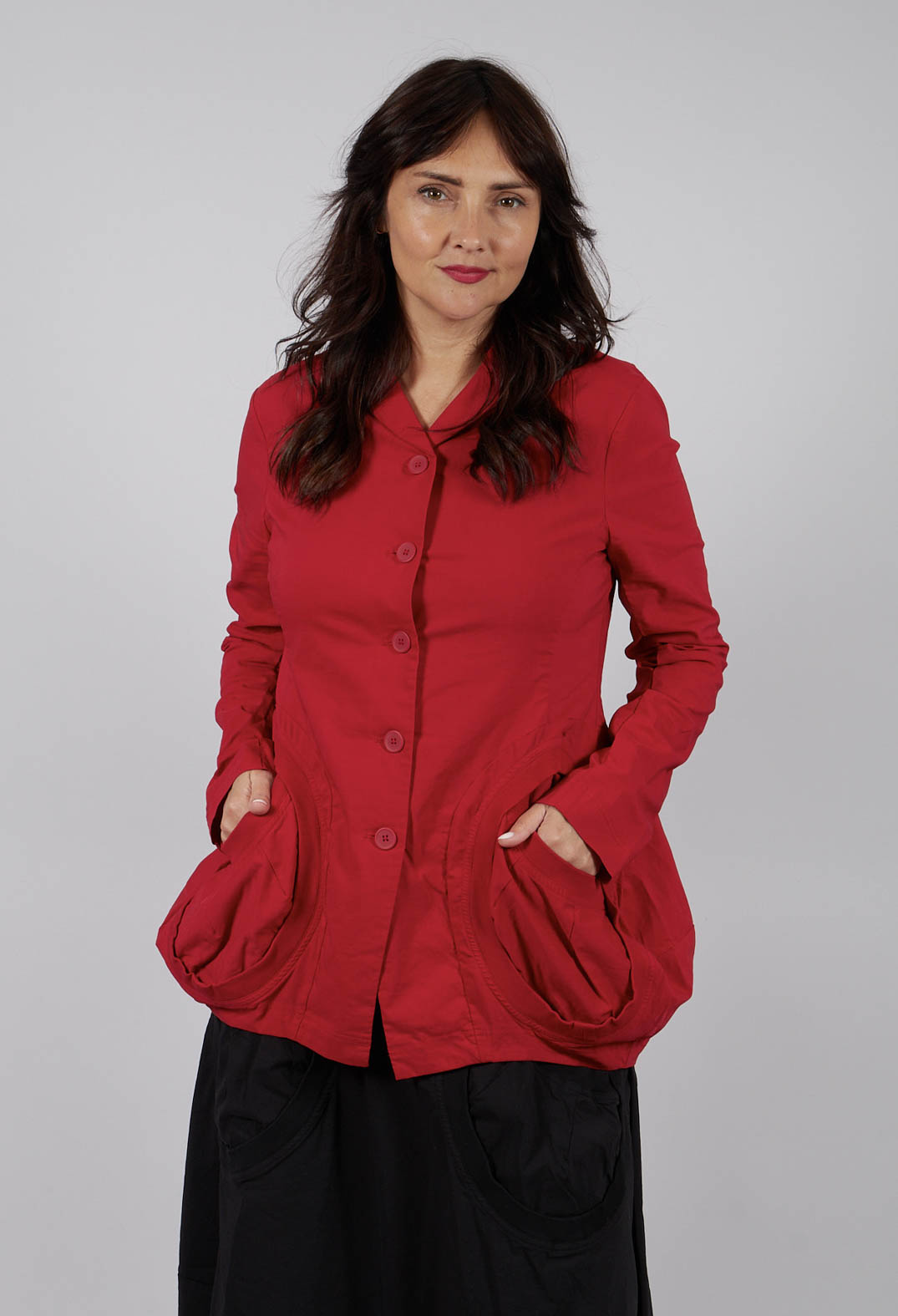 Jacket with Circular Pockets in Rose - 3631111