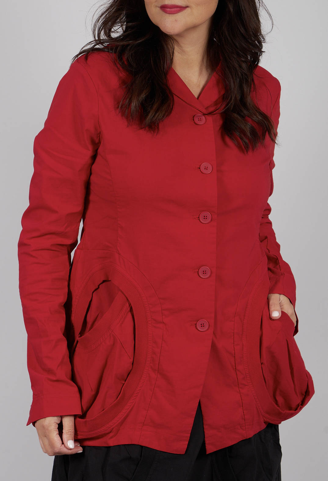 Jacket with Circular Pockets in Rose - 3631111