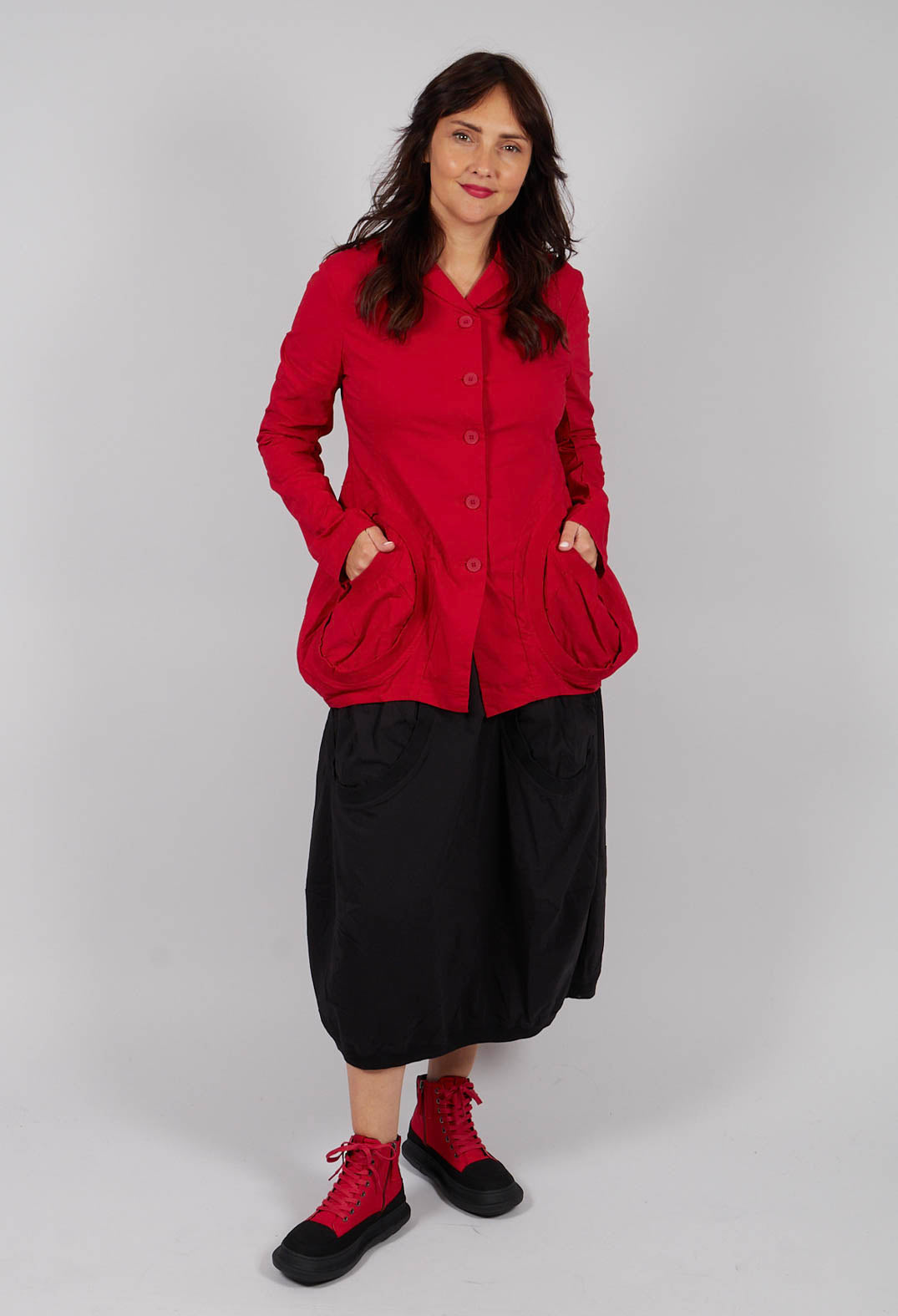 Jacket with Circular Pockets in Rose - 3631111