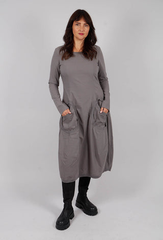 Dress with Circular Pockets in Dark Grey - 3630912