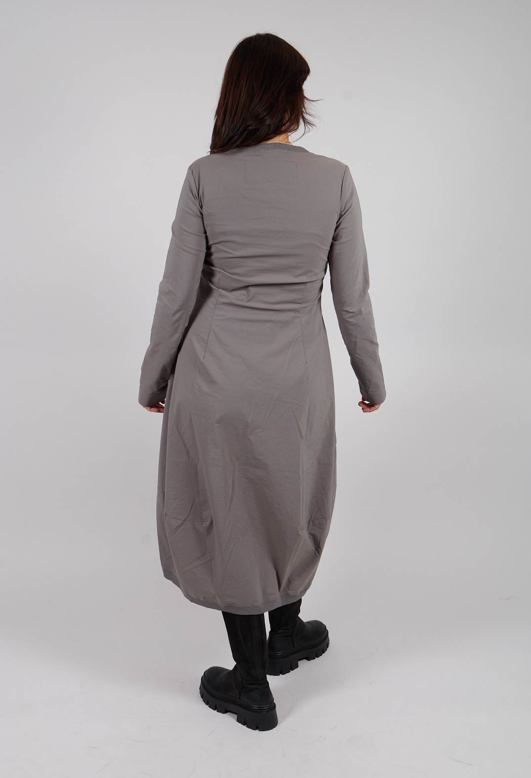 Dress with Circular Pockets in Dark Grey - 3630912