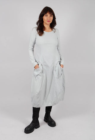 Dress with Circular Pockets in Light Grey - 3630912