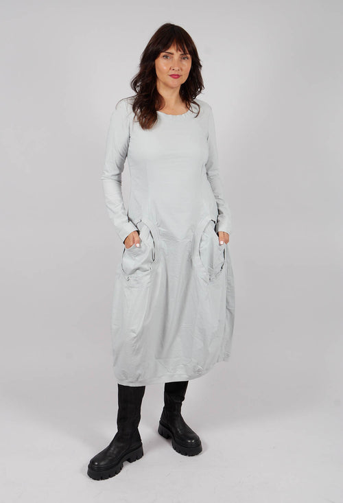 Dress with Circular Pockets in Light Grey - 3630912