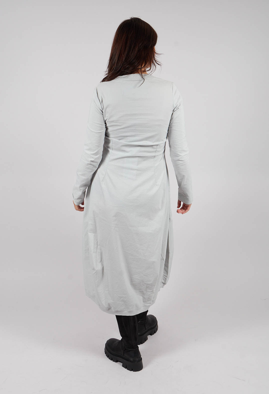 Dress with Circular Pockets in Light Grey - 3630912