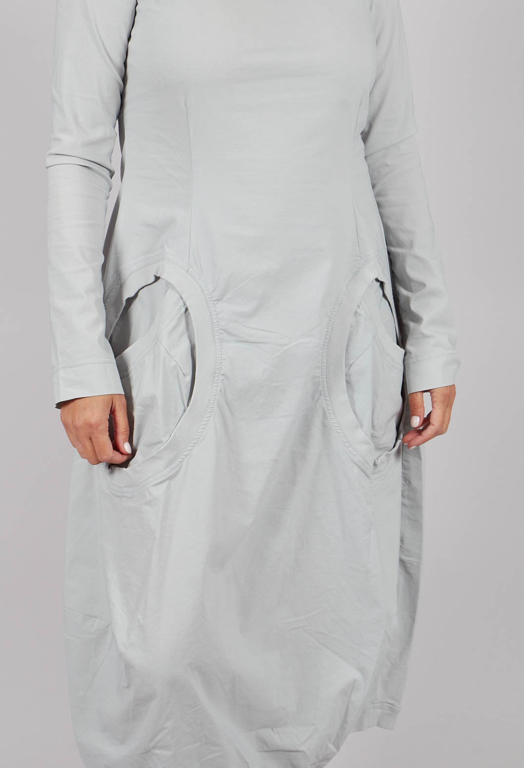 Dress with Circular Pockets in Light Grey - 3630912