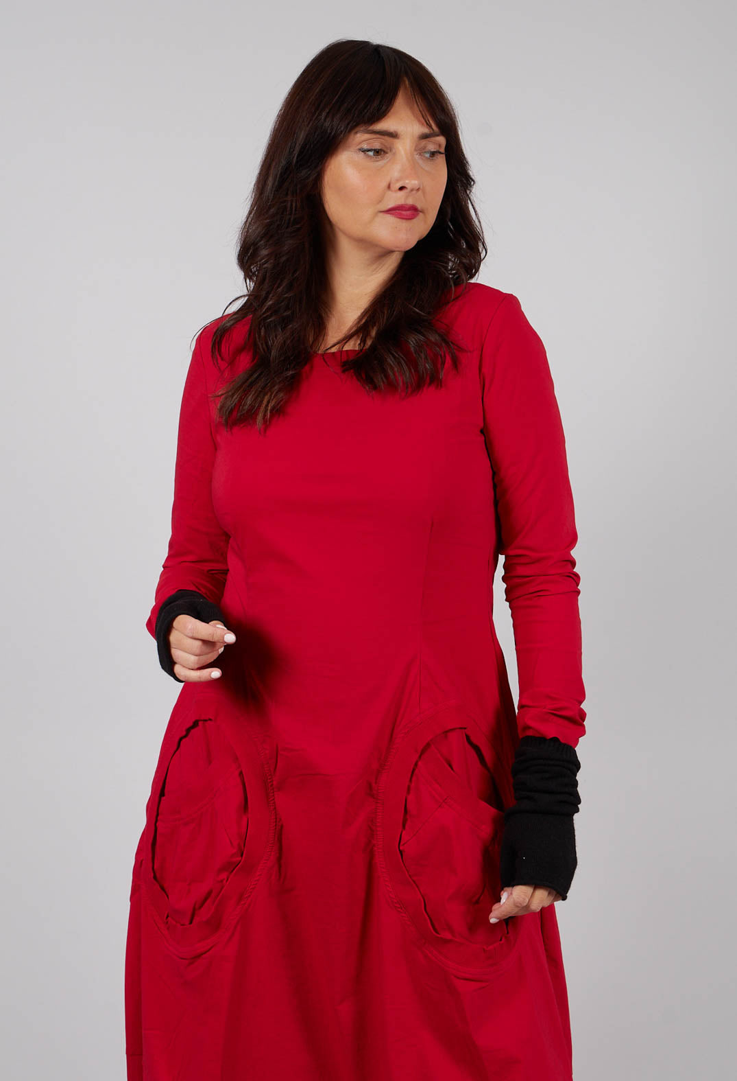 Dress with Circular Pockets in Rose - 3630912