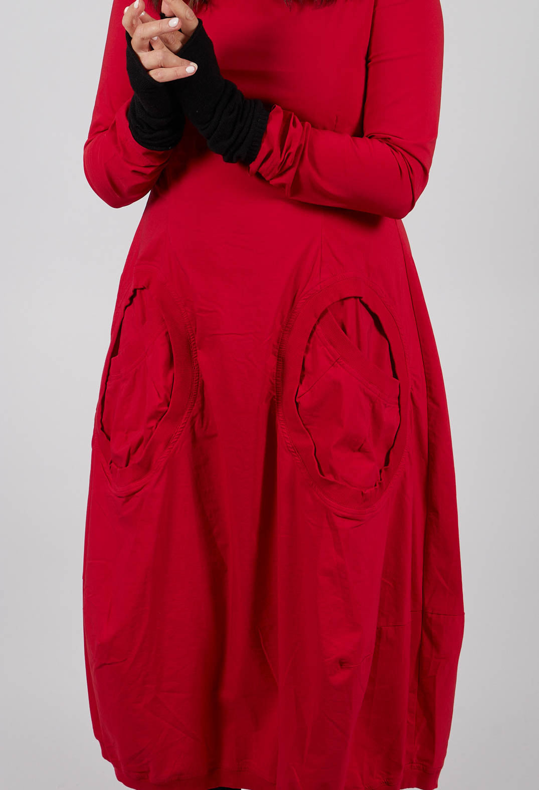 Dress with Circular Pockets in Rose - 3630912
