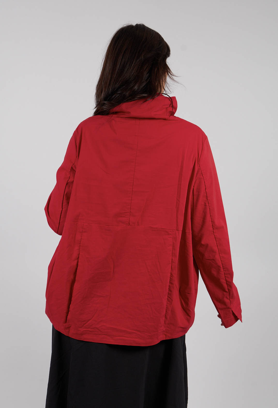 High Neck Jacket with Circular Pockets in Rose - 3631114