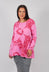 Long Sleeve T-Shirt with Flared Hem in Lotus Print - 3640506