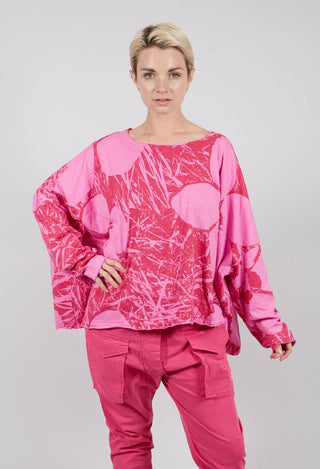 Oversized Jersey Top in Lotus Print - 3640507