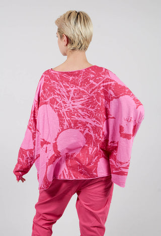 Oversized Jersey Top in Lotus Print - 3640507