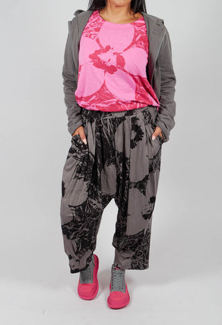 Jersey Balloon Trousers in Black Print - 3640108