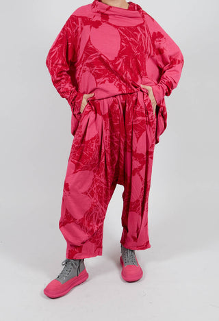 Jersey Balloon Trousers in Rose Print - 3640108