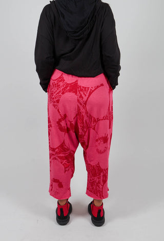 Jersey Balloon Trousers in Rose Print - 3640108