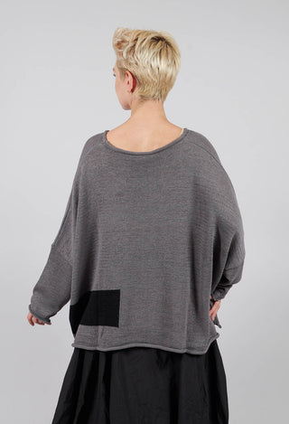 Oversized Jumper in Dark Grey with Blackflock - 3720702