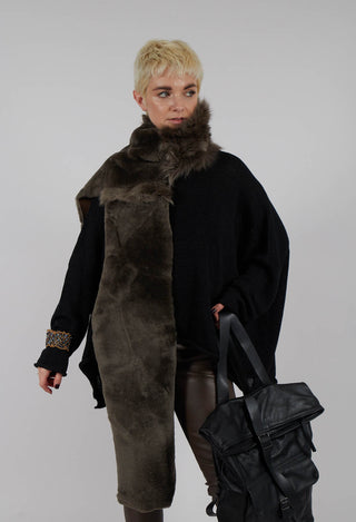 Oversized Jumper in Light Grey with Dark Greyflock - 3720702