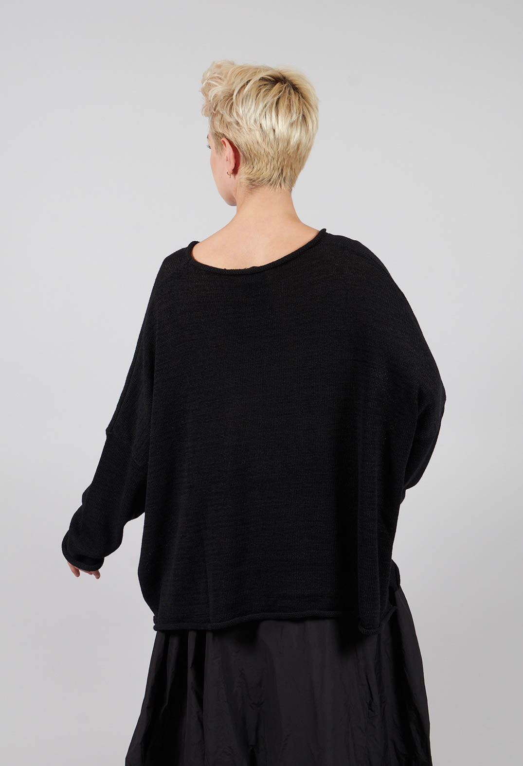 Oversized Jumper in Light Grey with Dark Greyflock - 3720702
