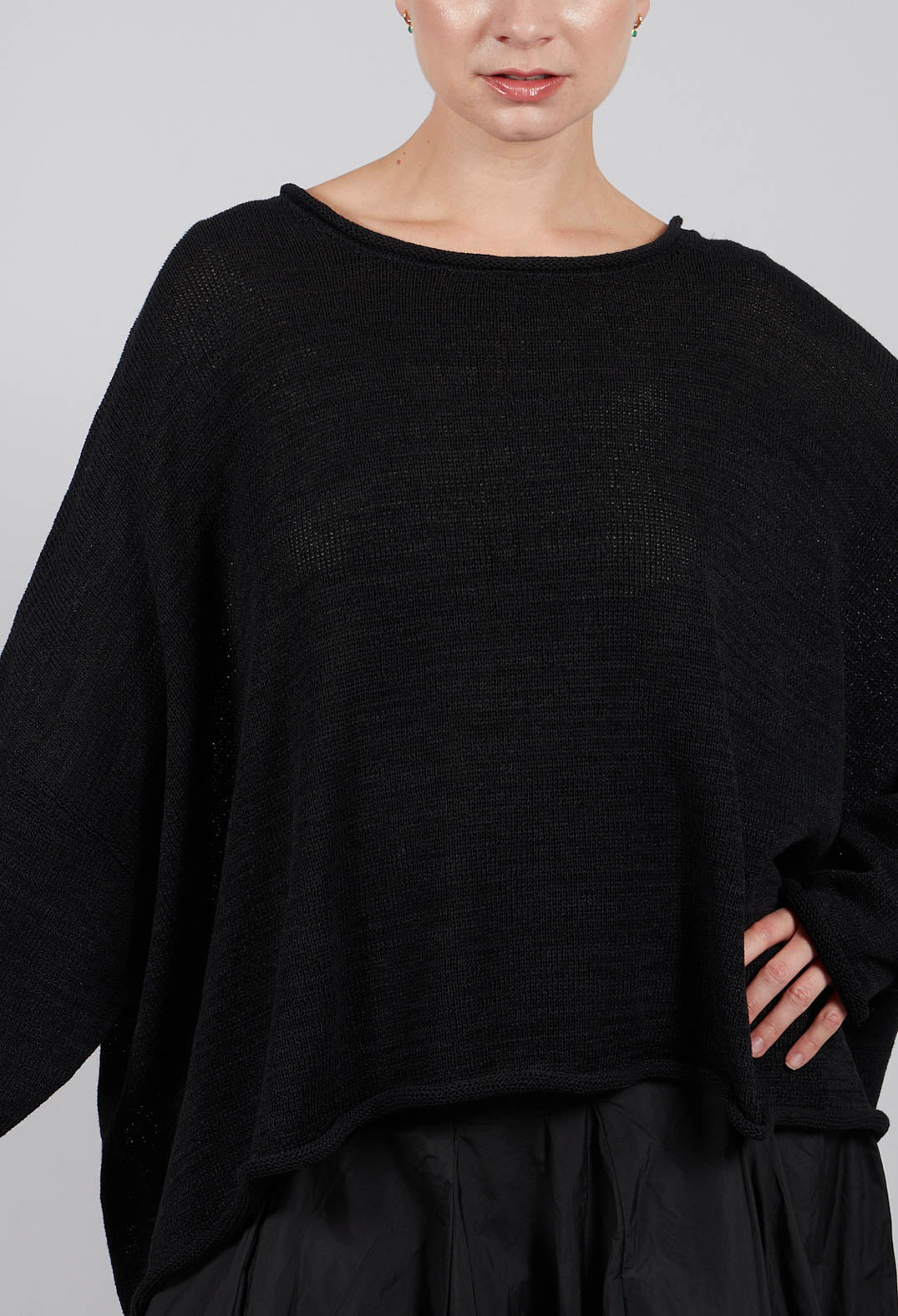 Oversized Jumper in Light Grey with Dark Greyflock - 3720702
