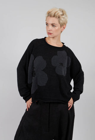 Short Jumper in Black with Greyflock - 3720704