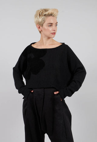 Cropped Jumper in Black with Blackflock - 3720705