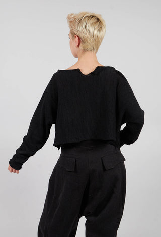 Cropped Jumper in Black with Blackflock - 3720705