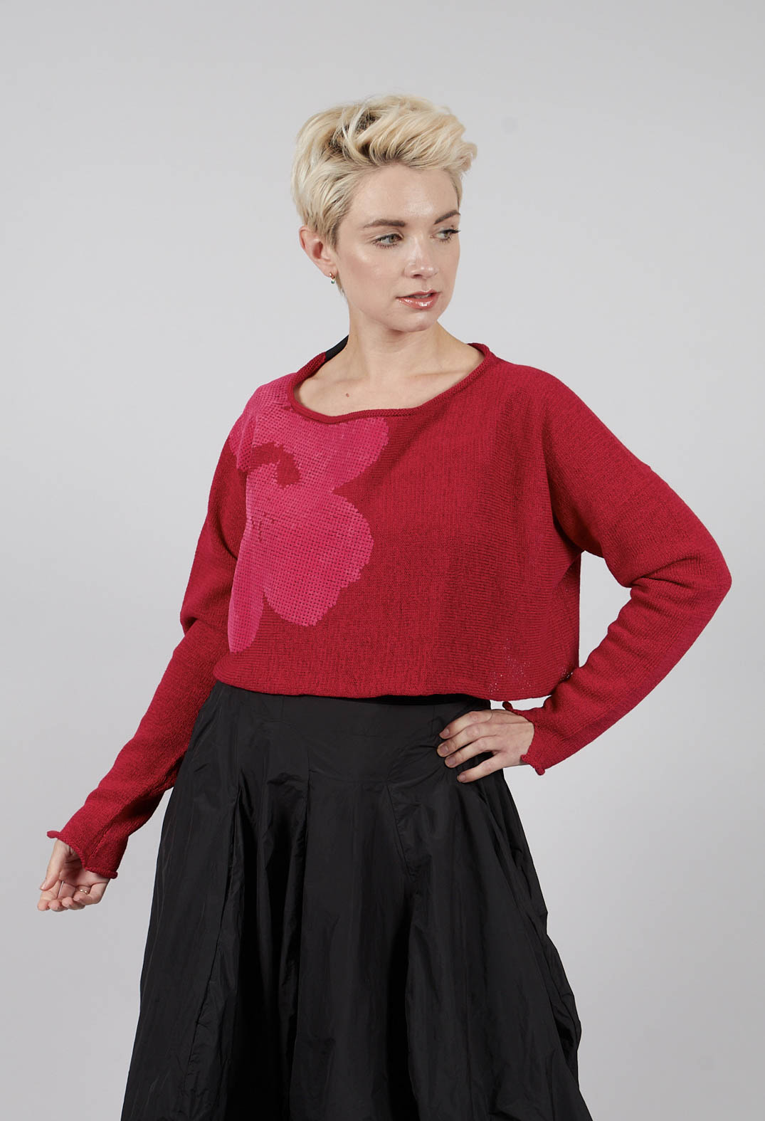 Cropped Jumper in Rose with Lotusflock - 3720705
