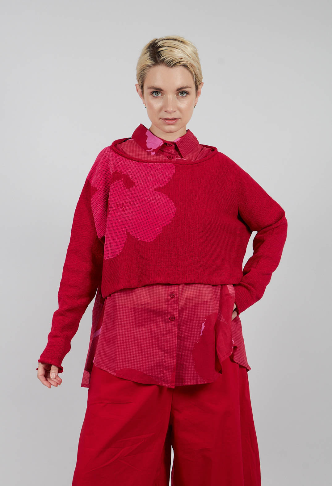 Cropped Jumper in Rose with Lotusflock - 3720705
