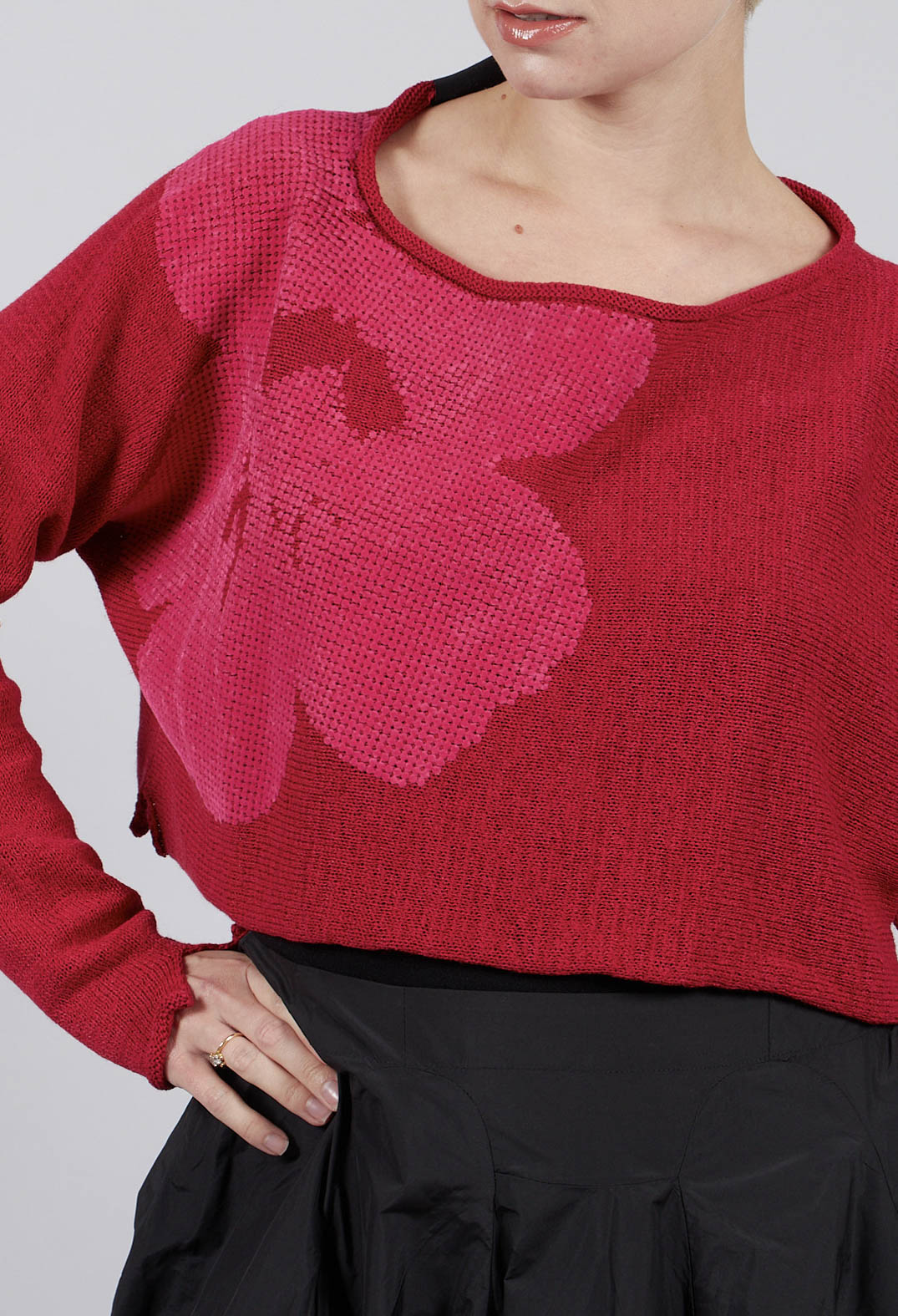 Cropped Jumper in Rose with Lotusflock - 3720705