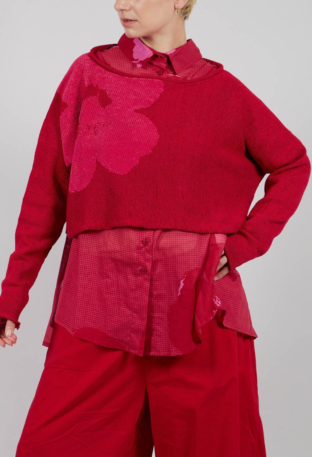 Cropped Jumper in Rose with Lotusflock - 3720705