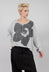 Round Neck Cardigan in Light Grey with Dark Greyflock - 3727107